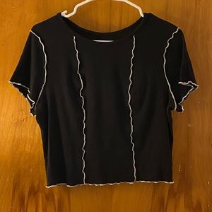 NWOT SO black and white cropped tee shirt